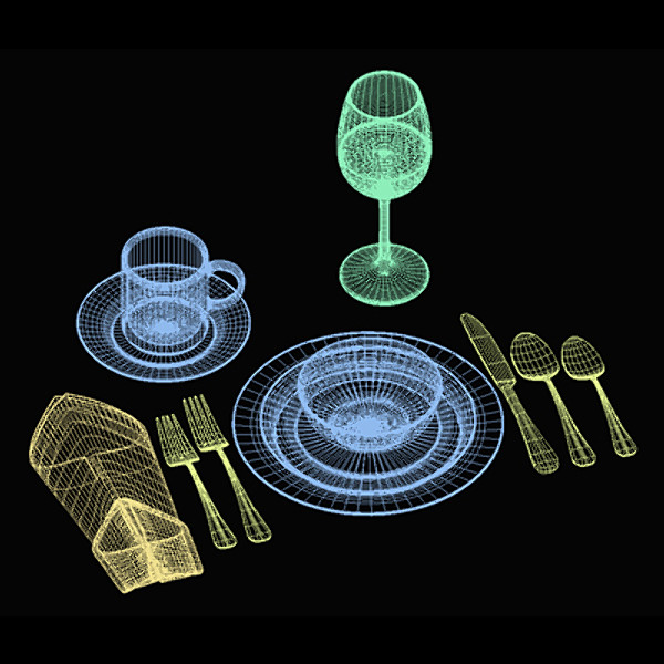 flatware silverware dining 3ds - Complete Place Setting by 3DGathering